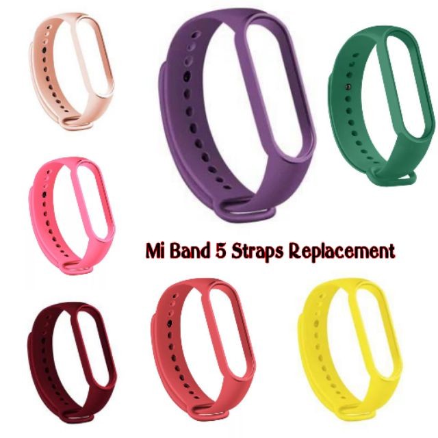 Miband 5 Strap Soft Colourful Silicone Replacement Straps For Xiaomi Mi ...