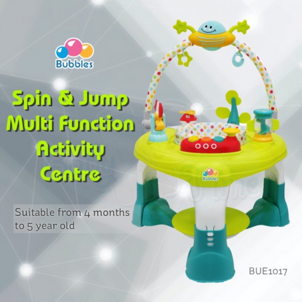 Bubbles Spin & Jump Multi Function Activity Center (Green) Shopee