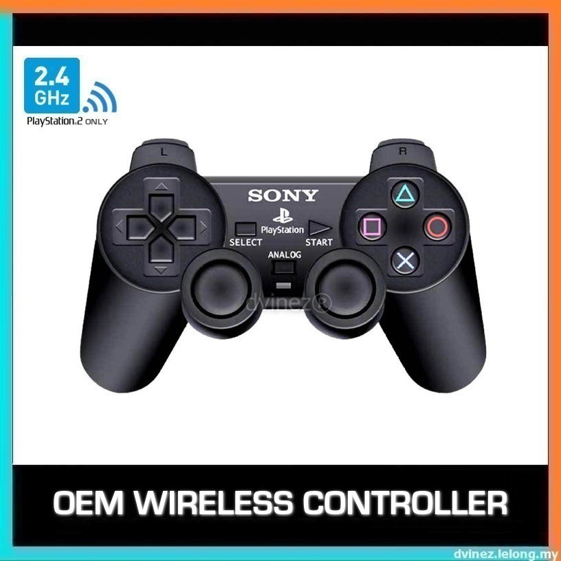 wireless 2.4 ghz dual shock game controller for sony ps2 playstation 2