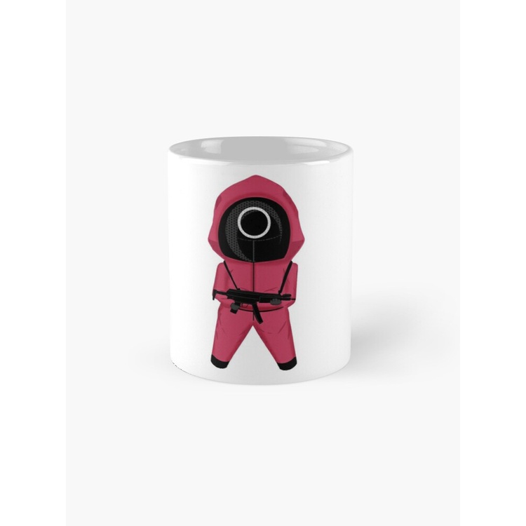 Squid Game Circle Pink Soldier Chibi Mascot Fanart Netflix Korea Kdrama Cup Merchandise Printed Gift Mug