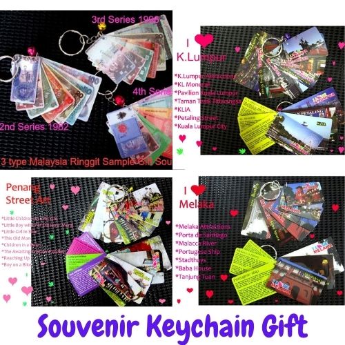 1set Souvenir Keychain Gift Penang Street Art Kuala Lumpur Melaka Penang Komtar Penang Hill Bridge Ferry Malaysia