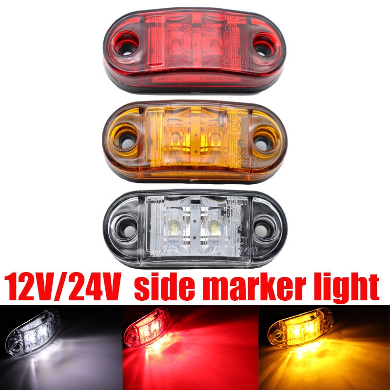 PolarLander 10PCS/Set 2 LED Auto Car Truck Trailer Caravan Side Marker Light Lamp 12V 24V White Color Universal