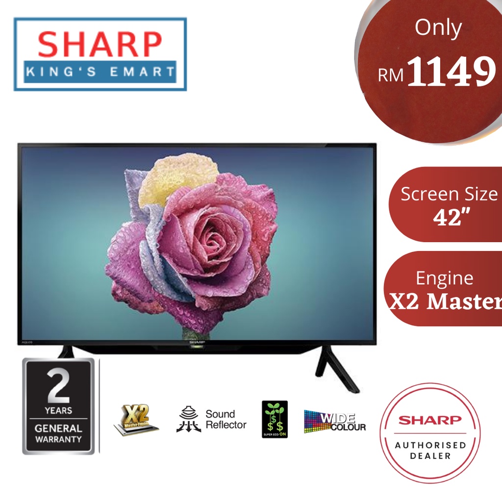 SHARP AQUOS 42 Inch Full HD LED TV with Digital Tuner Sound Reflector