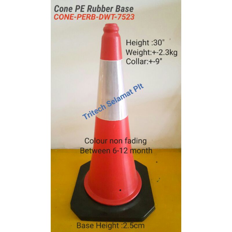 PE RUBBER BASE CONE/HEIGHT 30