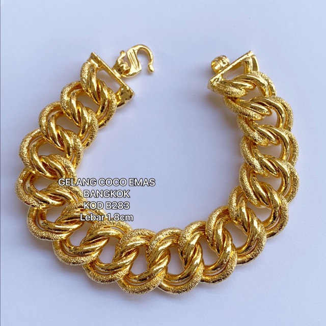  GELANG  COCO EMAS  BANGKOK LEBAR 1 8cm Shopee Malaysia