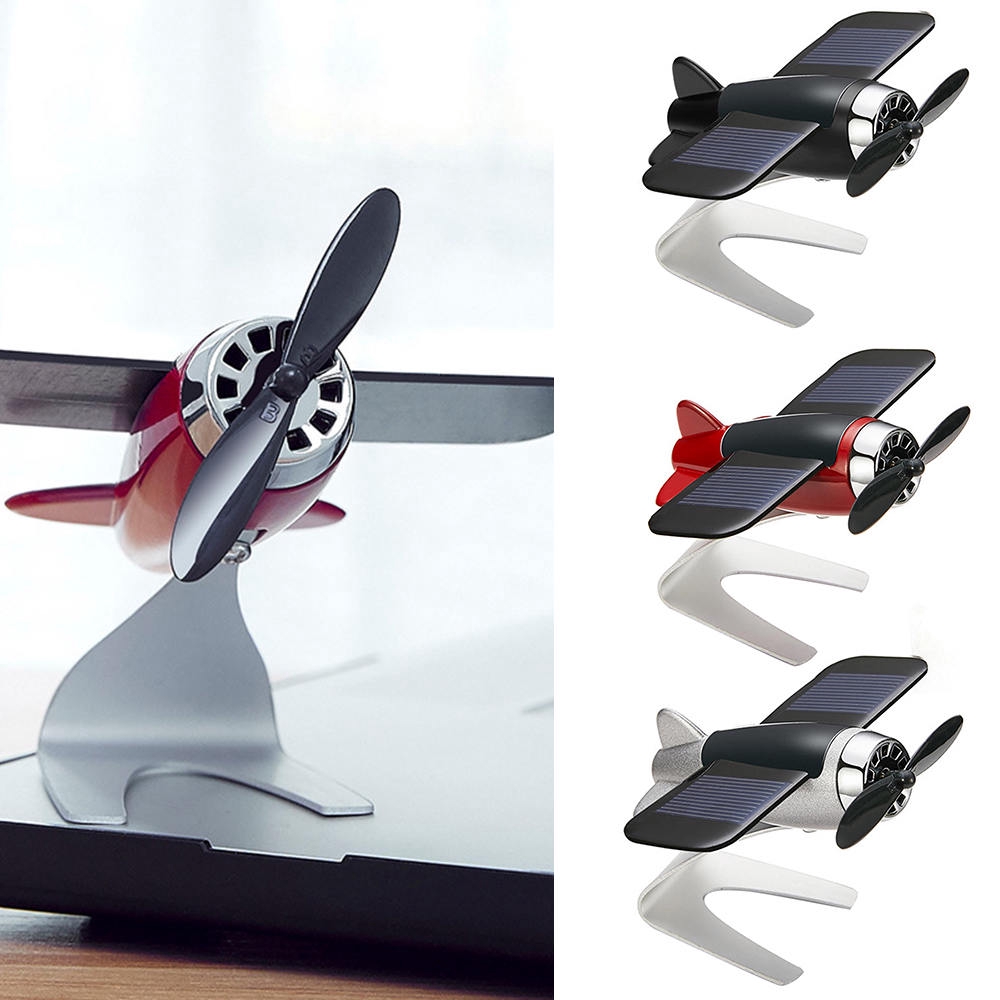 Solar Airplane Model Airplane Kids Toy Home Office Car Decor Toy