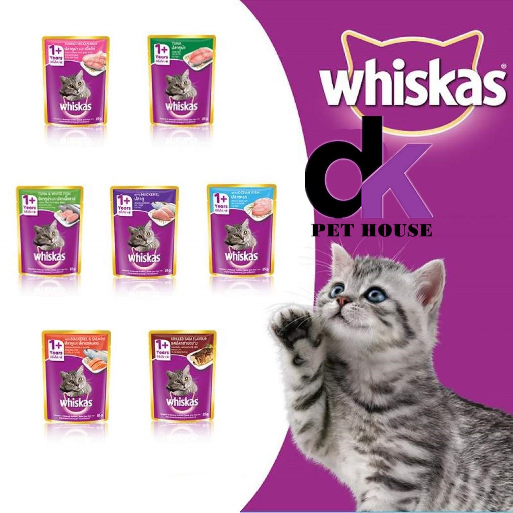 Whiskas Cat Pouch Cat Wet Food Makanan Kucing 85G | Shopee ...