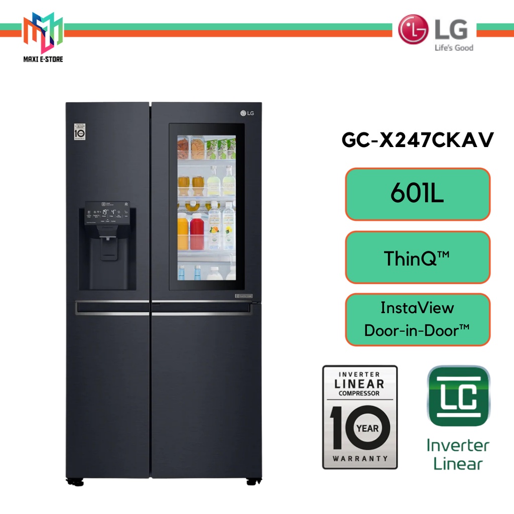 LG GCX247CKAV 601L SidebySide Refrigerator with InstaView Doorin