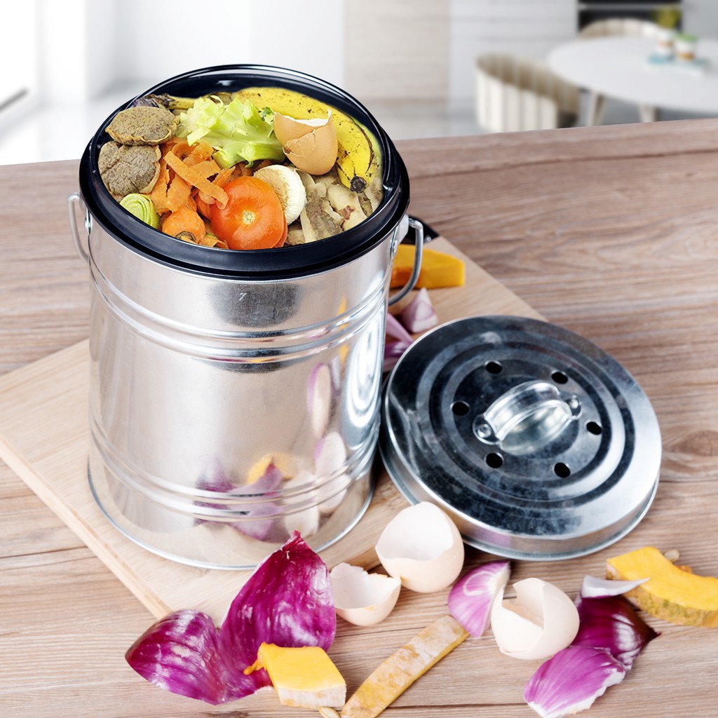 3l Kitchen Compost Bin Outdoor Compost Bucket Indoor Odorless