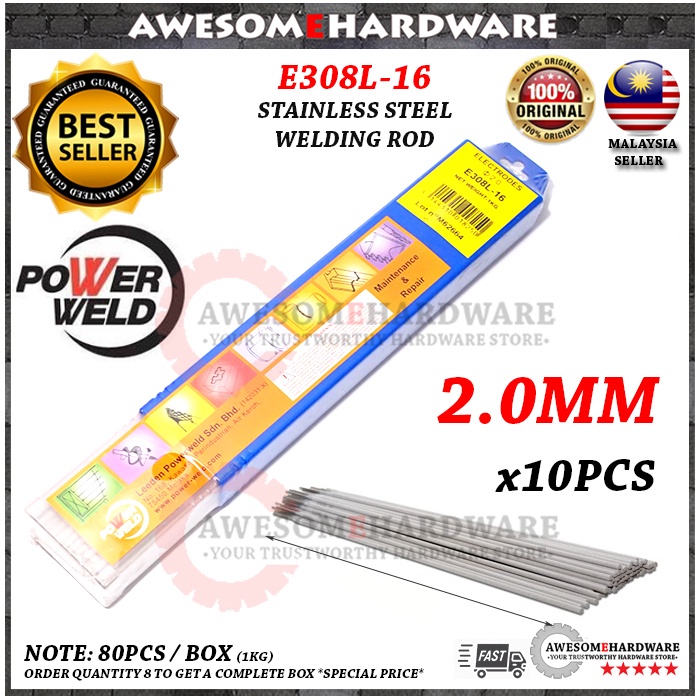 Buy (10PCS STAINLESS STEEL) POWERWELD E308L-16 2.0MM STAINLESS 