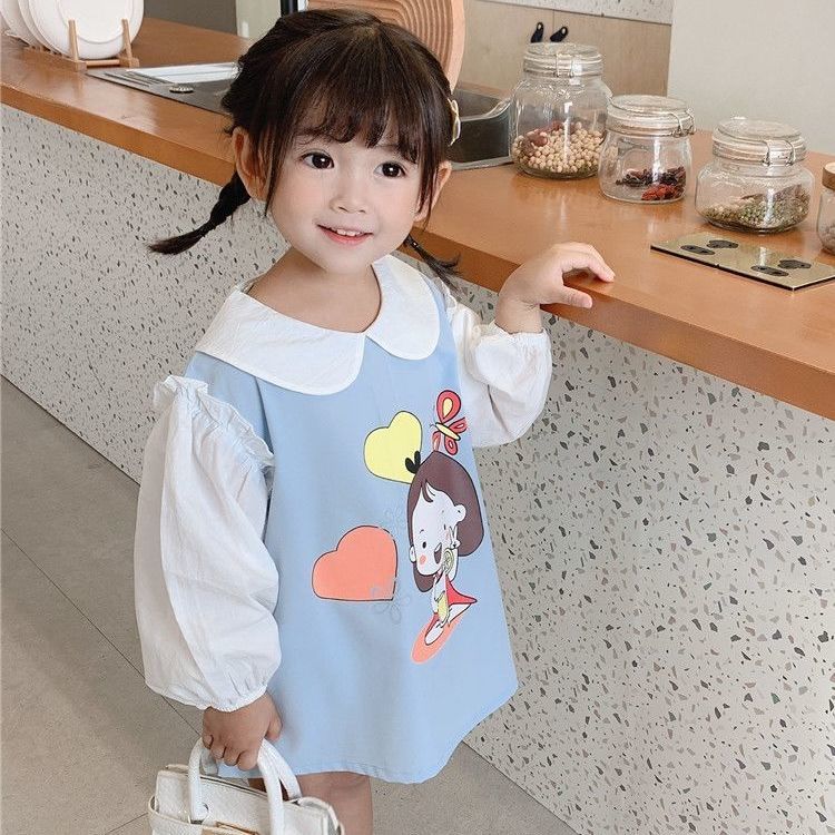 Baby Girls Cartoon Dress Kids Korean Chiffon Princess Fashion Cute Dress |  Shopee Malaysia