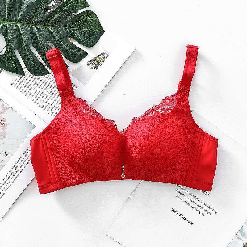Ready Stock 4 Colors Women's No Wire Fashion Lace Sexy Push-Up Bra Lace Girl Female Bralette Lingerie