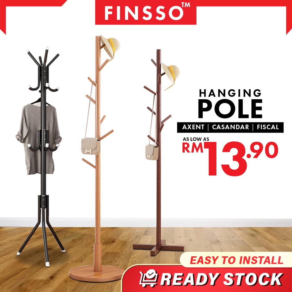 [READY STOCK] FINSSO: Hanging Pole Rack / Penyangkut Baju / Rak Gantung Baju/ Topi