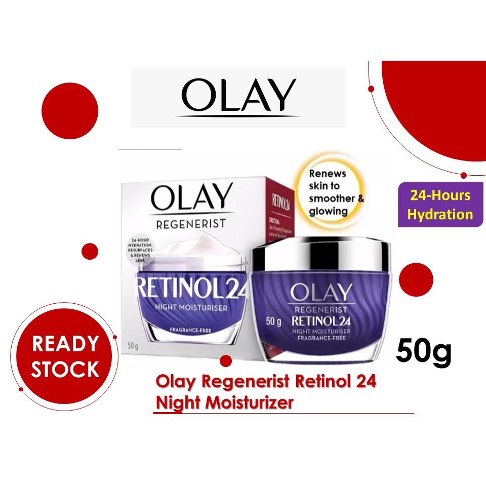 Olay Regenerist Retinol 24 Night Moisturizer (50g) (EXP2025) Shopee