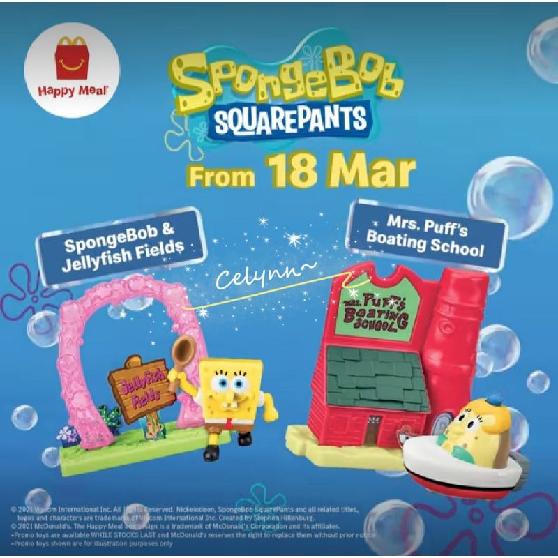 McDonald's Happy Meal Toy SpongeBob SquarePants Jellyfish Fields Brand New 