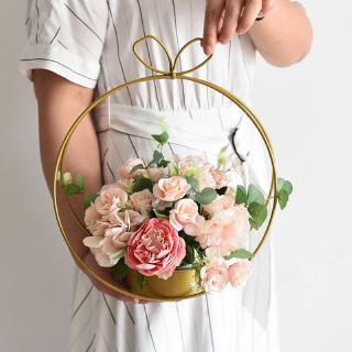 geometric flower girl basket