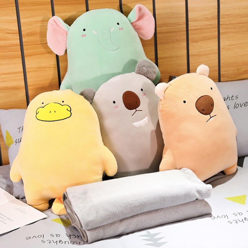 Cute Throw Pillow Soft Cushion Cartoon Pillow Blanket Plush Toy