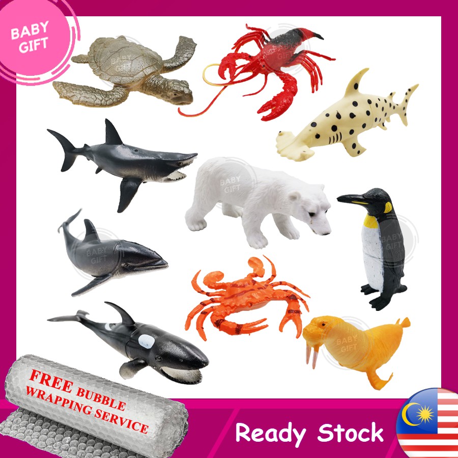 6 Pcs Set Aquatic Animals Figurine Collection Cake Topper