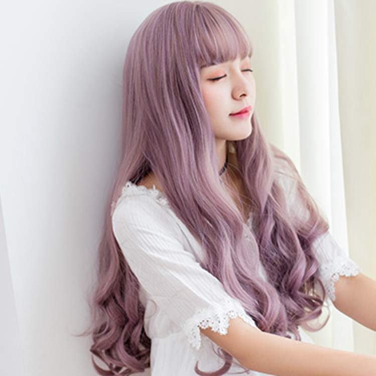 Wig Female Long Curly Hair Big Wave Air Bangs Fluffy Natural Curly