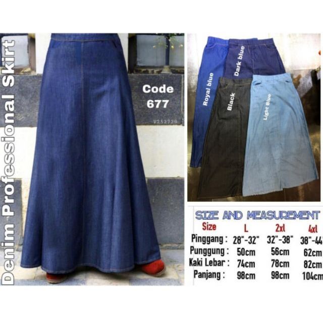 skirt jeans labuh muslimah
