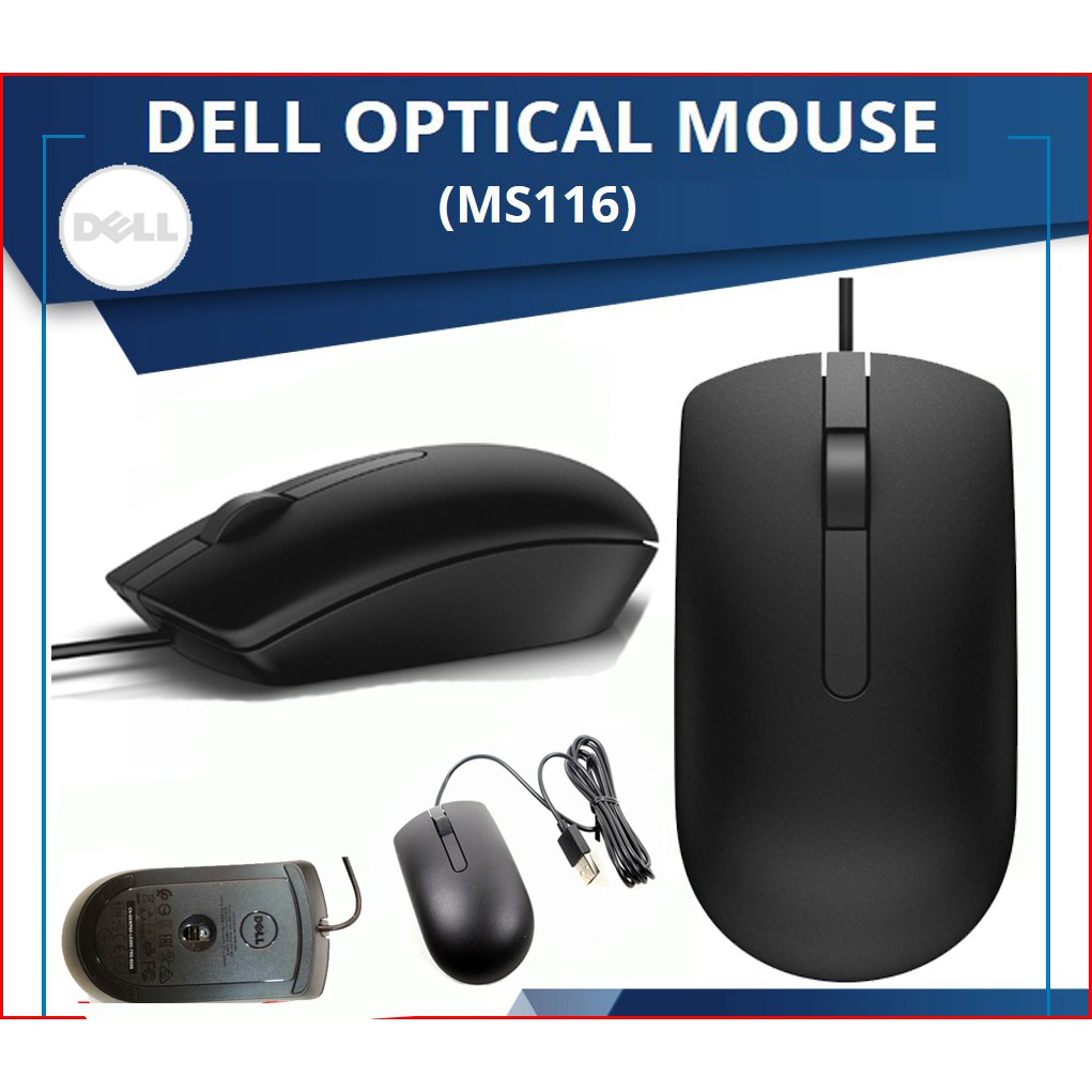 Original Dell MS116 MS116t ( BLACK ) 0JD7XG USB Optical Mouse Genuine mice  DELL | Shopee Malaysia