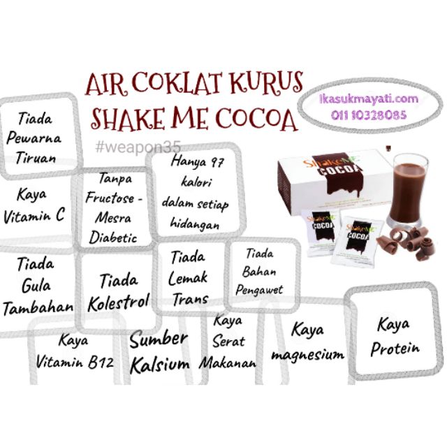 Shake Me Cocoa Air Coklat Kurus Shopee Malaysia