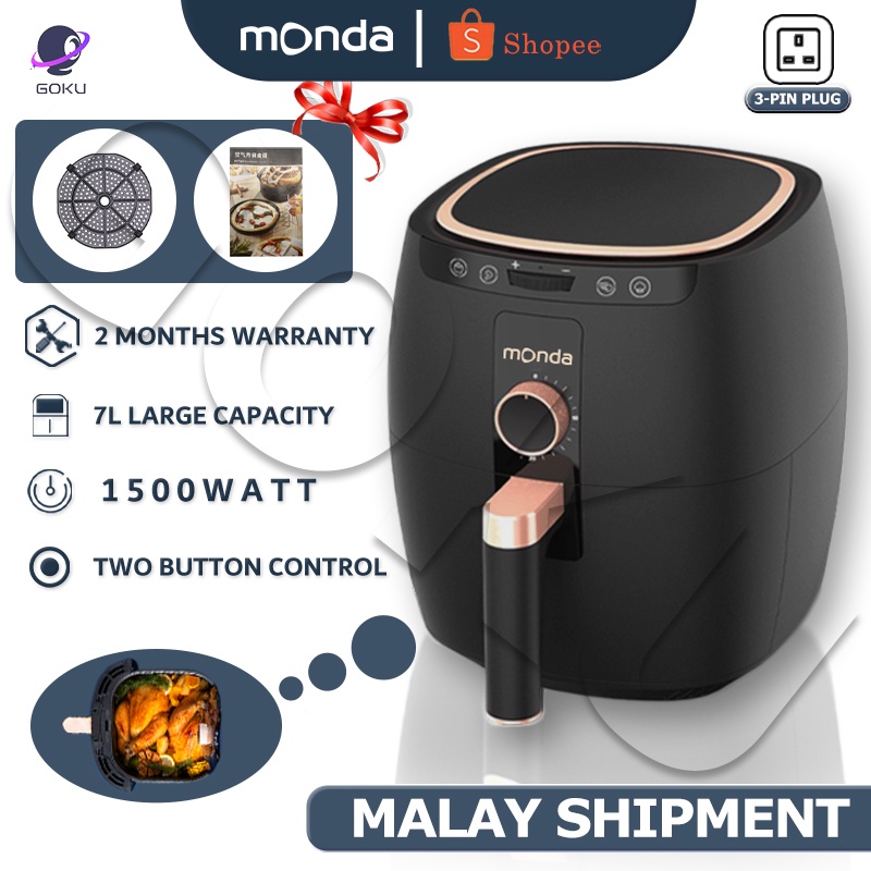 Monda 7L Air Fryer Non Stick Cook Fryers Electric 7L Healthy Electric Fryer Oil Free Air Fryer Glass Oven