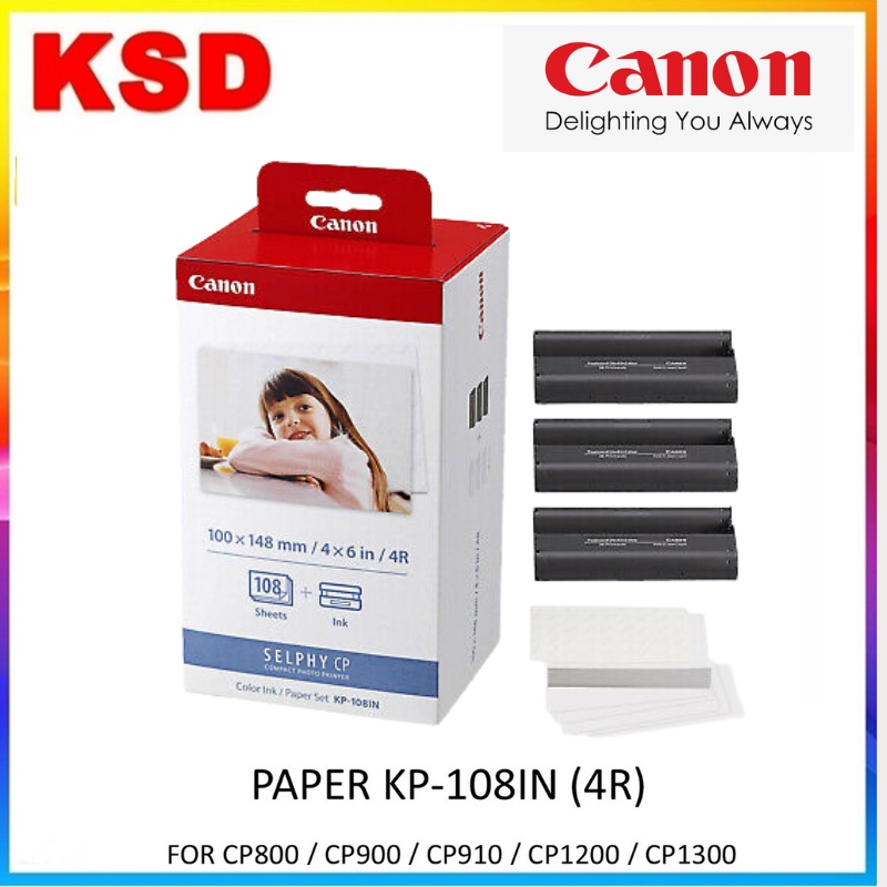 Canon Original Kp 108in Kp108 Kp 108 4r Ink And Photo Paper Set For Selphy Printer Rp108 Rp 108 3042