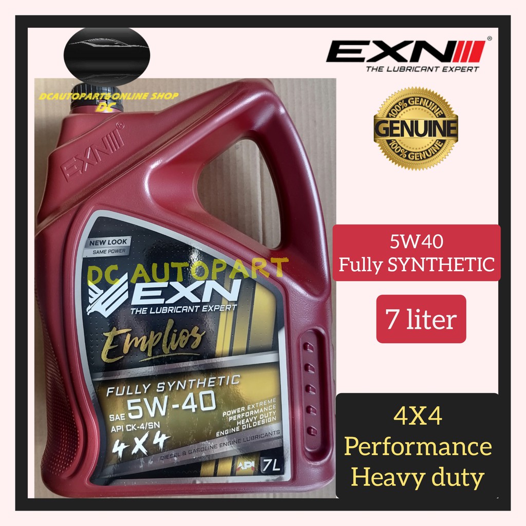 ORIGINAL EXN EMPLIOS FULLY SYNTHETIC SAE 5W40 15W40 API CJ4/SM 7 LITER