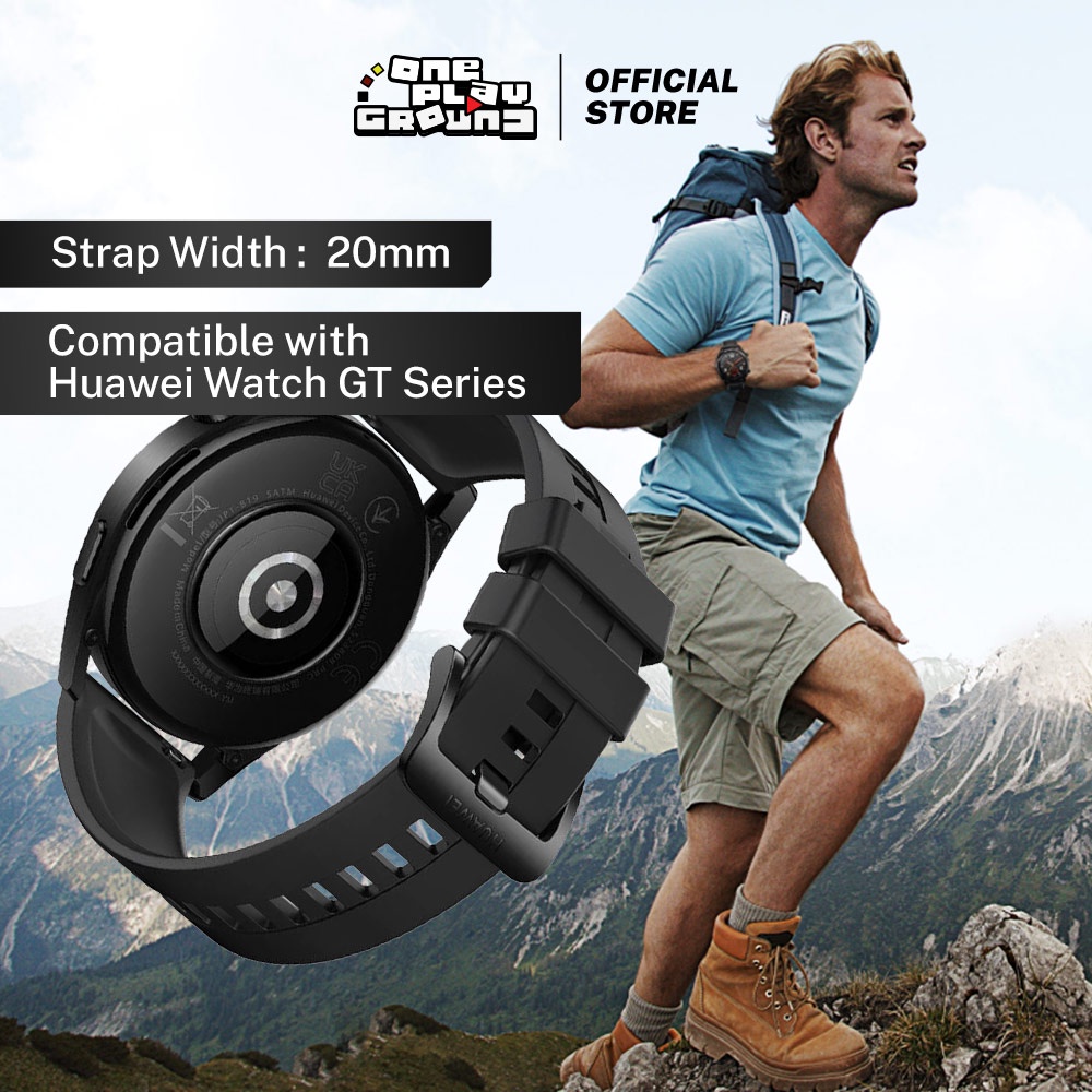 huawei watch gt orange fluoroelastomer strap