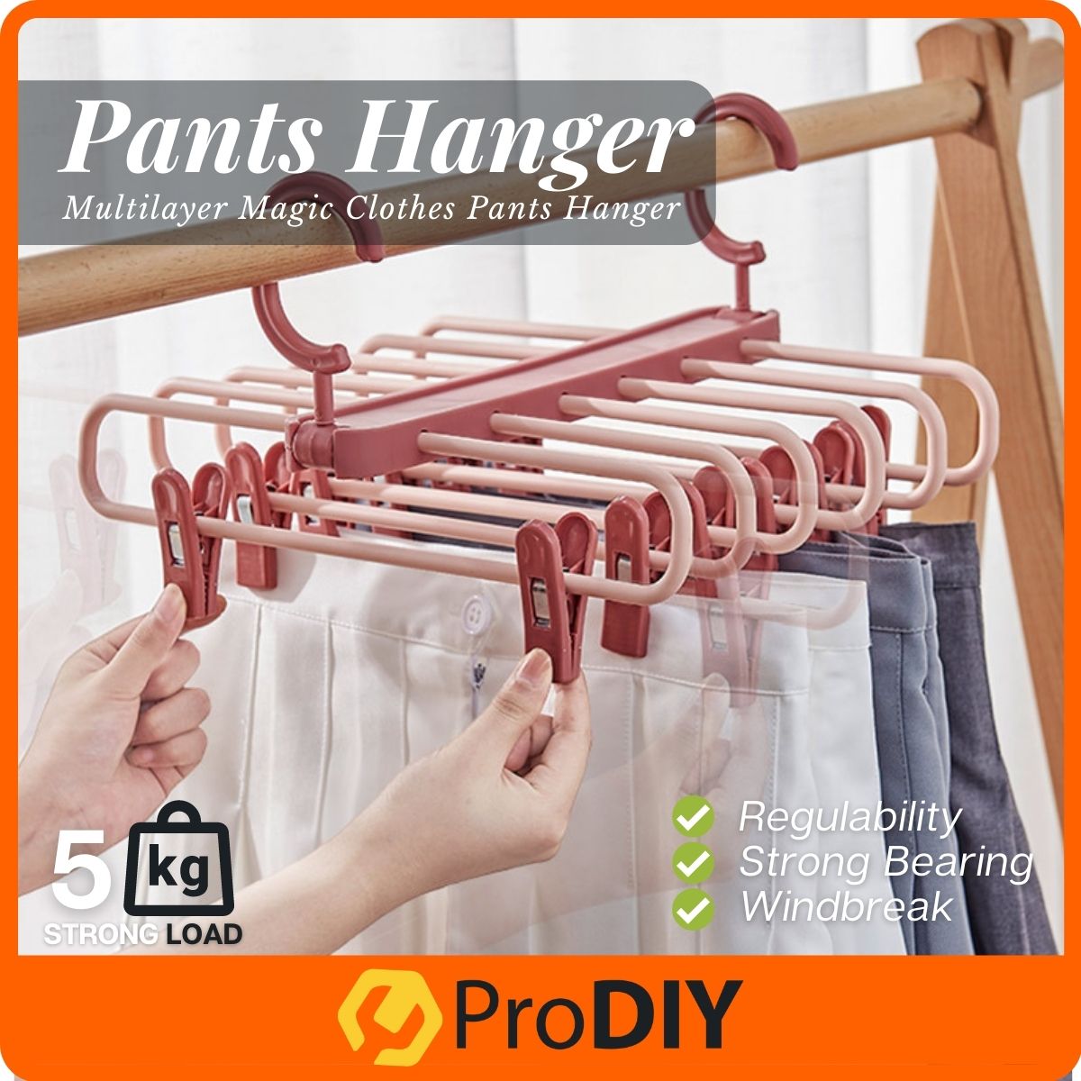 Multifunctional Pants Rack Foldable Pants Clip Household Multi-layer Clothes Pants Hanger Penyangkut Seluar