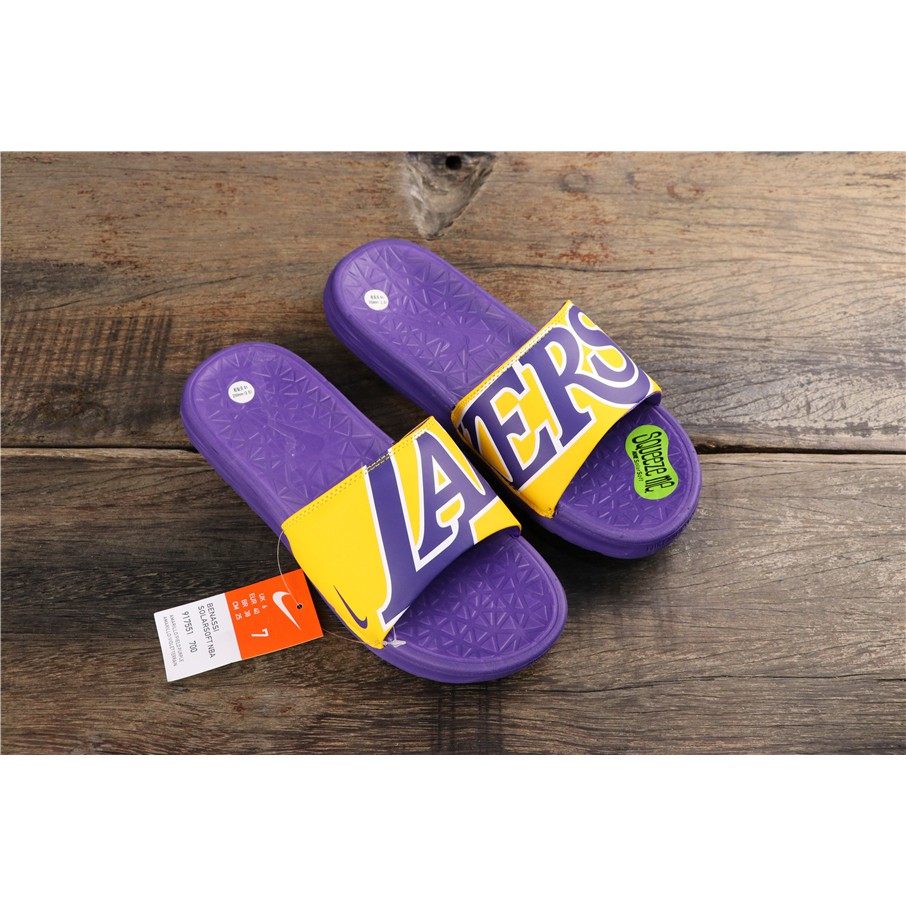 nike benassi slides lakers