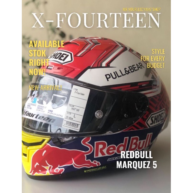 Shoei X14 Redbull Marquez 5 Shopee Malaysia