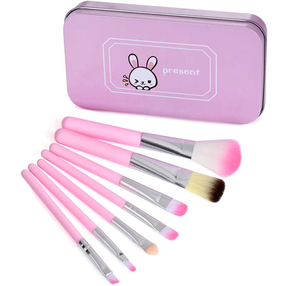 7Pcs Children Makeup Brushes, Makeup Brush Set Foundation Eyebrow