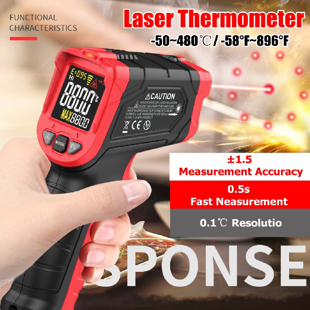 Infrared Thermometer Noncontact Digital LCD Laser Temperature Tester
