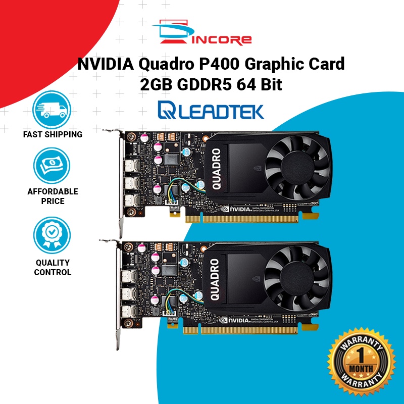 NVIDIA Quadro P400 2GB GDDR5 64 Bit SFF Small Form Factor Graphic Card 3D Modeling Design