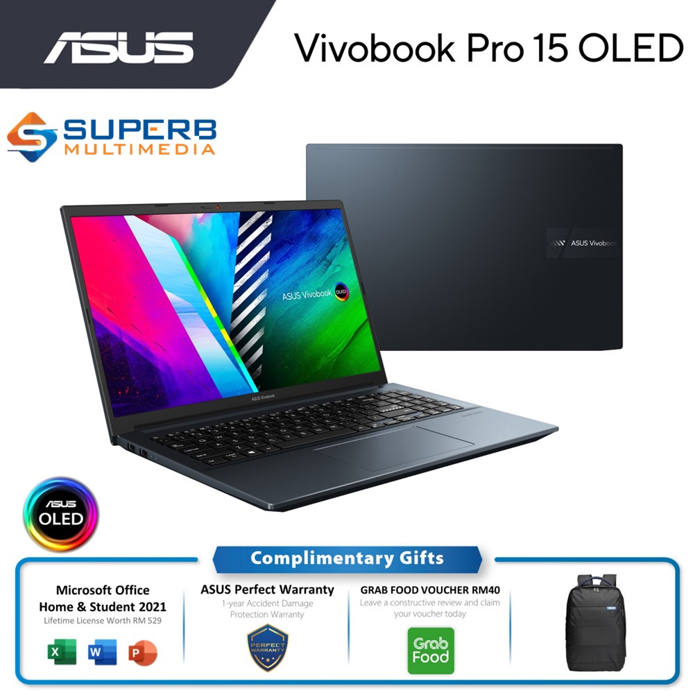 ASUS VivoBook Pro M3500Q-CL1394WS Laptop (AMD R5 5600H, 16GB RAM, 512GB