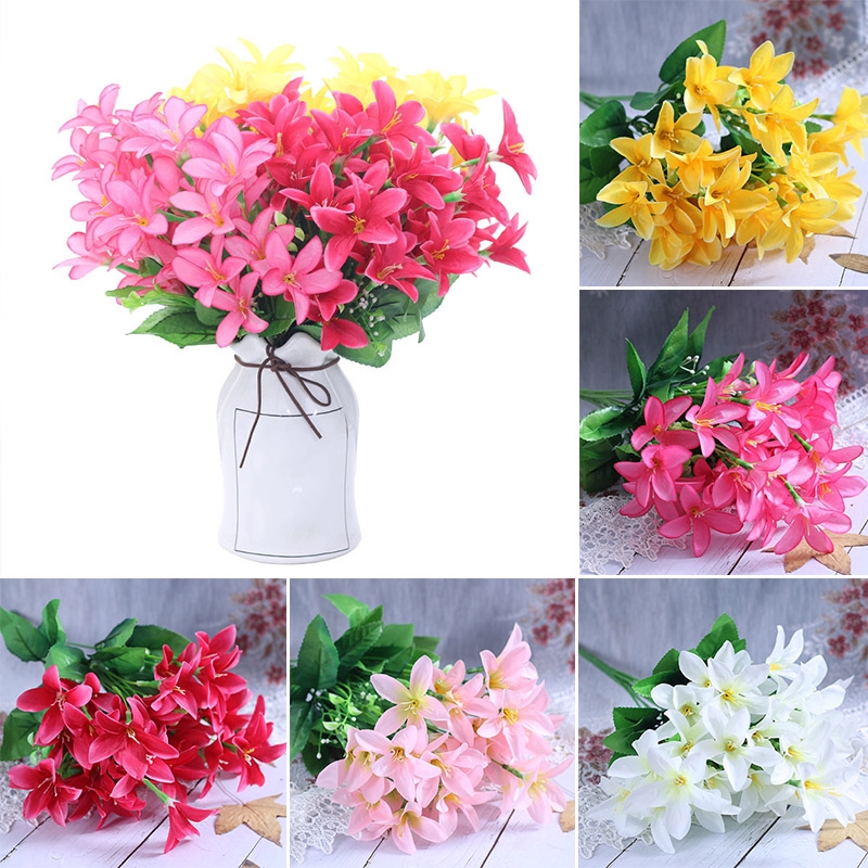 Artificial Lily Bouquet Decor Wedding Mothers Day Valentines Gifts