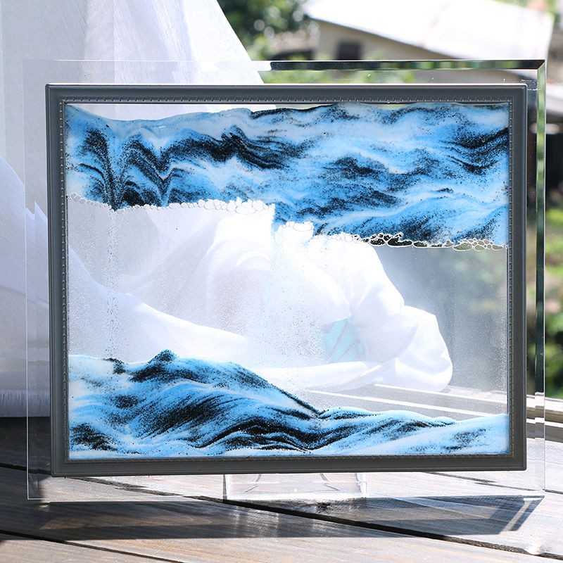 Decoration Sand In Motion Blue Sand Waves Moving Art Sand Picture