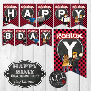 Game Roblox Themed Party Supplies Event Decor Disposable Tableware Set Cup Plate Pennants For Children Happy Birthday Decorate Shopee Malaysia - happy birthday roblox welcome to the teenage years