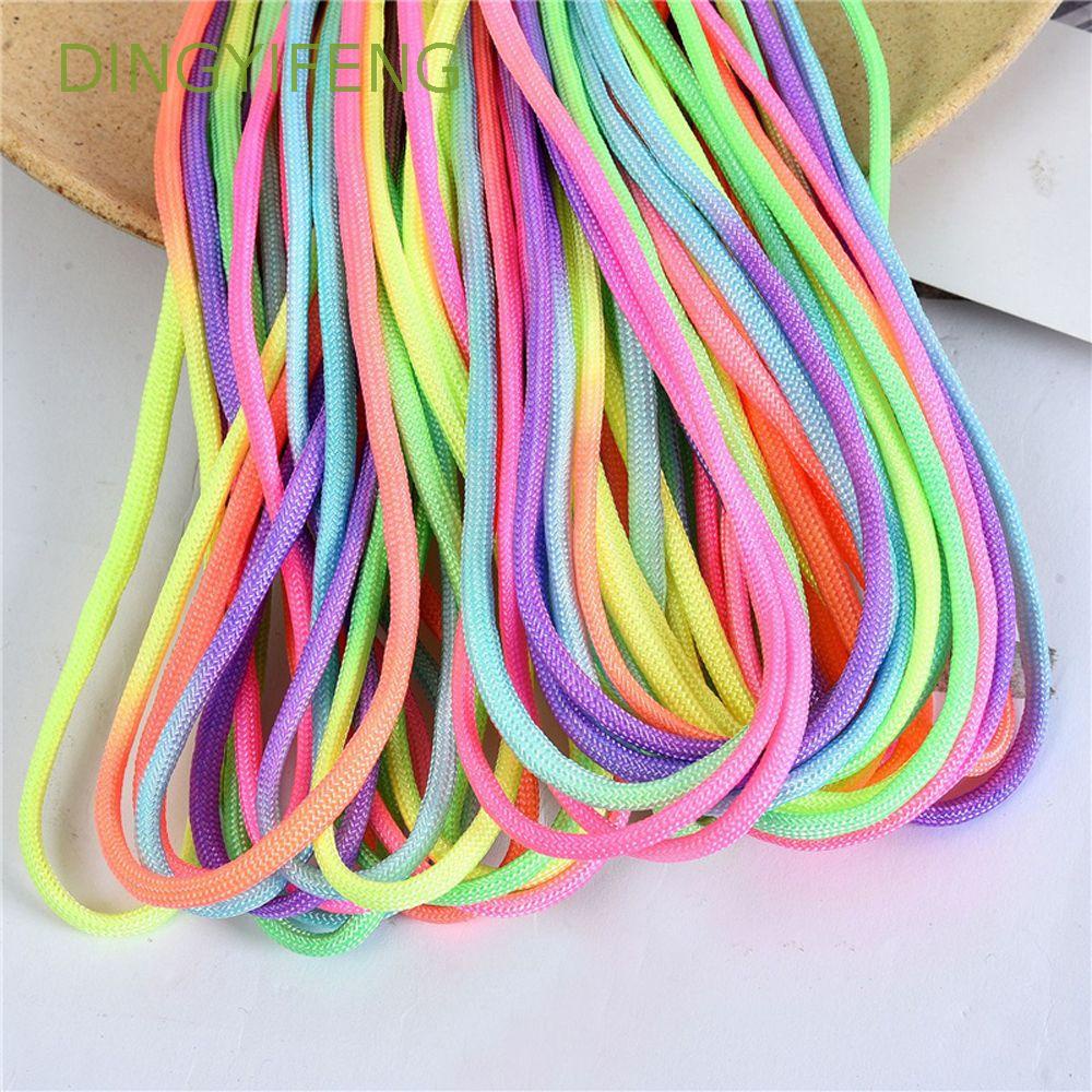 DINGYIFENG Multifunctional Rainbow Paracord Rope Hiking Parachute Lanyard Rainbow Colors Cord Rope Camping Equipment Paracord Climbing Parachute Cord Lanyard Camping Nylon Tent Line DIY Survival Bracelet