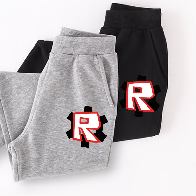 Kids Fashion Roblox Trousers Sport Cotton Pants Boy Pocket Icons Sweatpants Shopee Malaysia - roblox biker pants