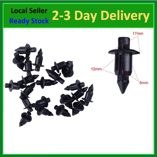8MM HOLE AUTO CLIPS CAR BUMPER DOOR TRIM PANEL PLASTIC RIVERTS FRONT DUMPER FENDER FASTENER PUSH PIN CLIPS