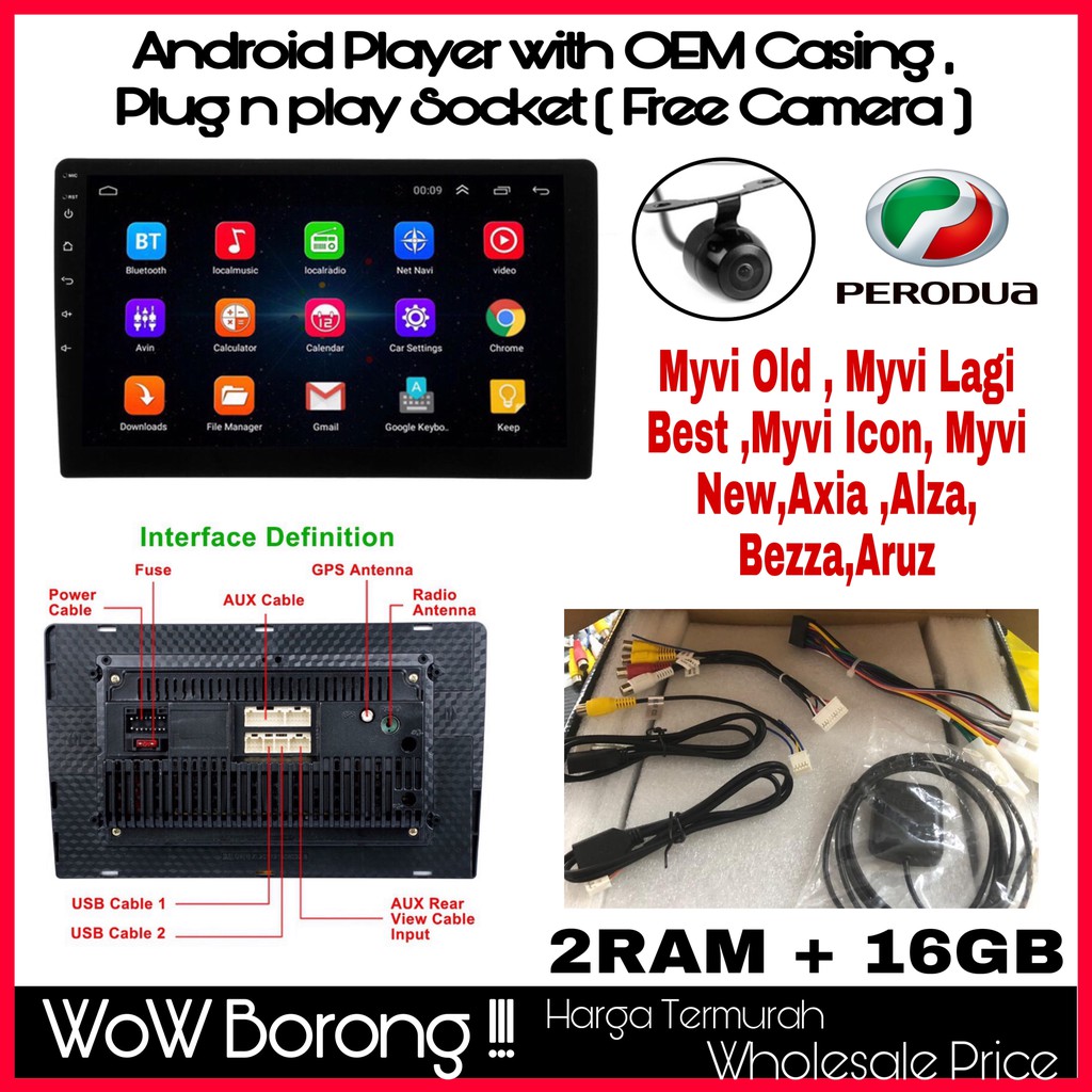 (2RAM 16GB IPS 2.5d SCREEN) 9'' 10.1" Inch Android 8.1 