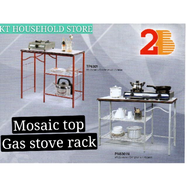 Mosaic table top Gas Stove Rack Gas rack rak dapur ...