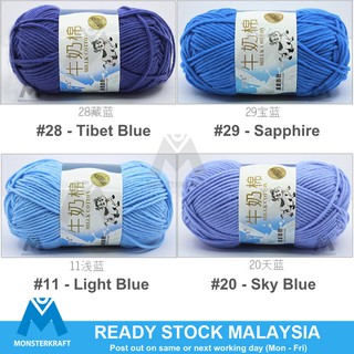 Yarn Crochet Benang Kait Knitting Yarn Baby Milk Cotton Soft Smooth 5 ply Chunky Yarn Malaysia Stock - GREEN Series