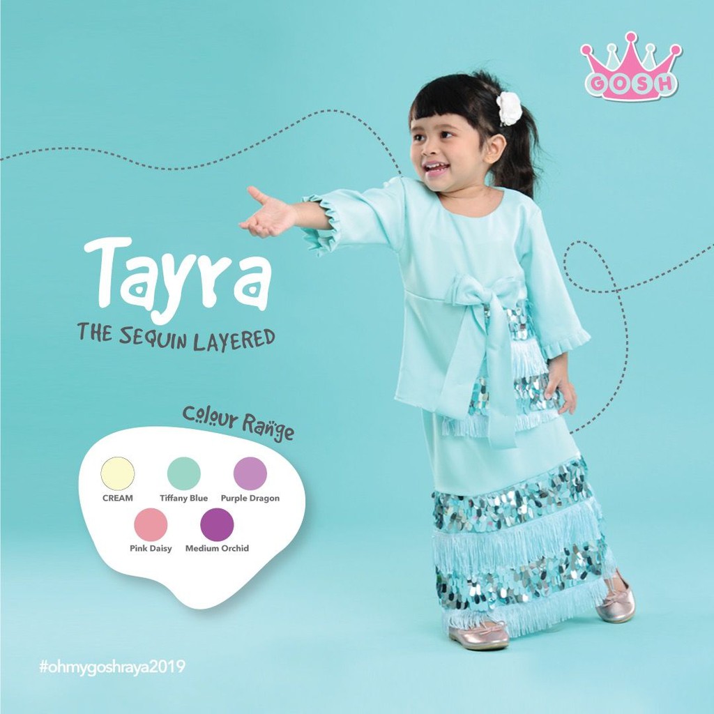  Baju  Kurung  Budak  Raya 2021  Gosh Kids Design Tayra Sequin 