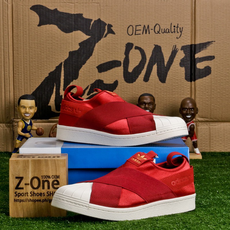 superstar slip on mens red
