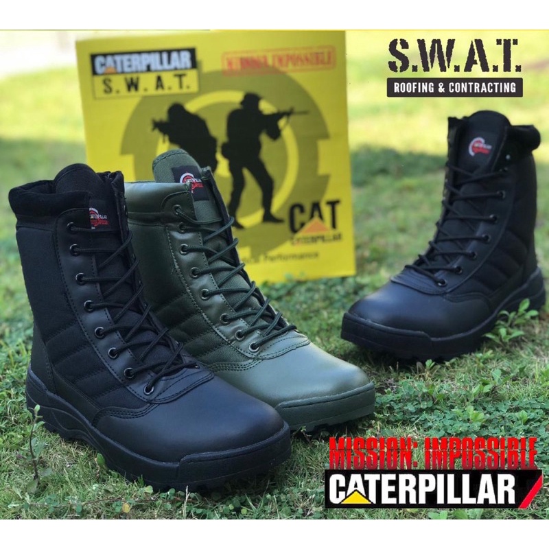 Premium CAT Caterpillar Army Military Boots Tactical Boot Outdoor Hiking High Top Combat Swat Askar Boots