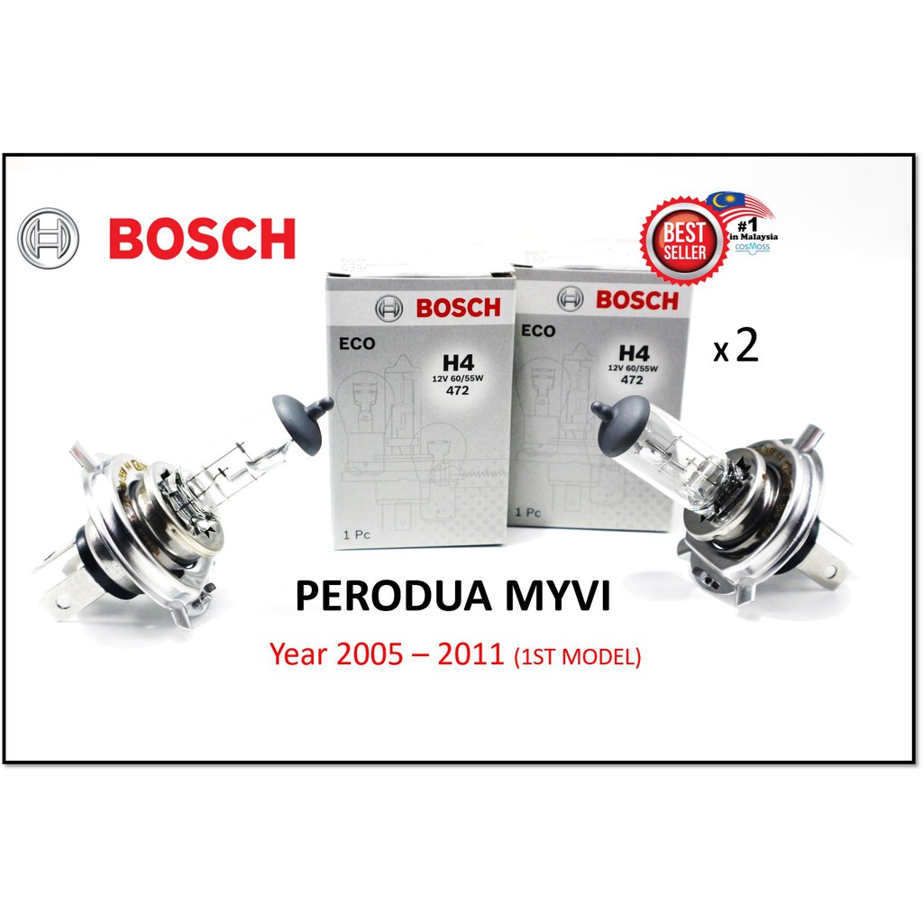 Bosch Headlamp HeadLight Light Bulbs for Perodua Myvi 1st 